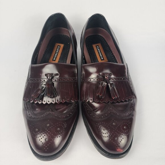 Florsheim Men\'s 10.5‎ Lexington Wingtip Dress Shoe Tassel Burgundy Leather main image 10